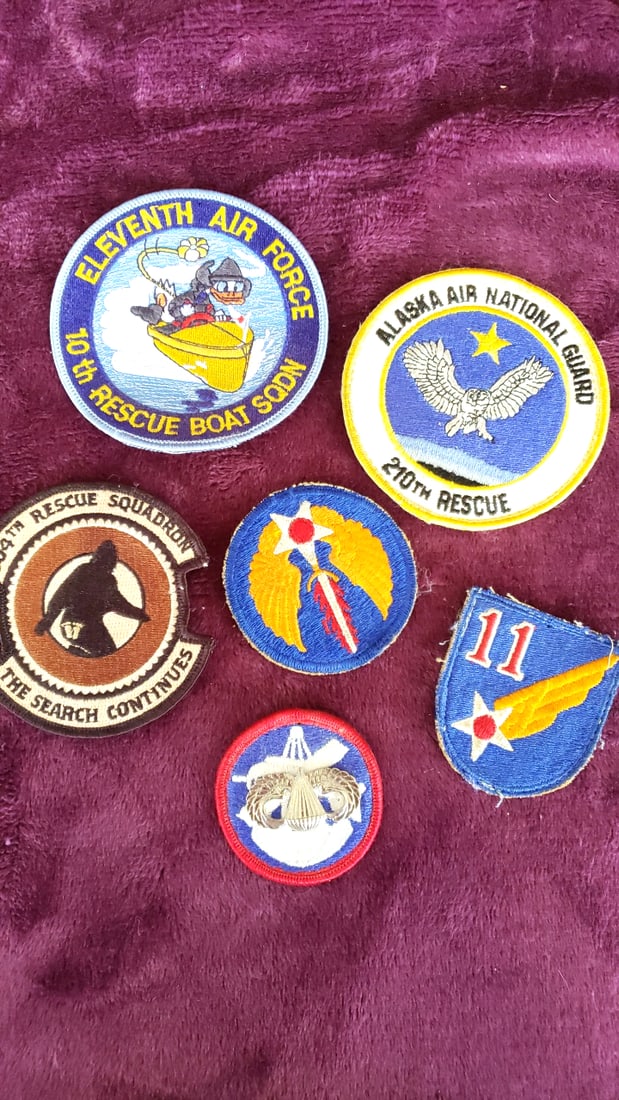 US Air Force Rescue Squadron Patch Lot Alaskan National Guard: 6x4x1 1lb Low Estimate: 10.00 High Estimate: 50.00