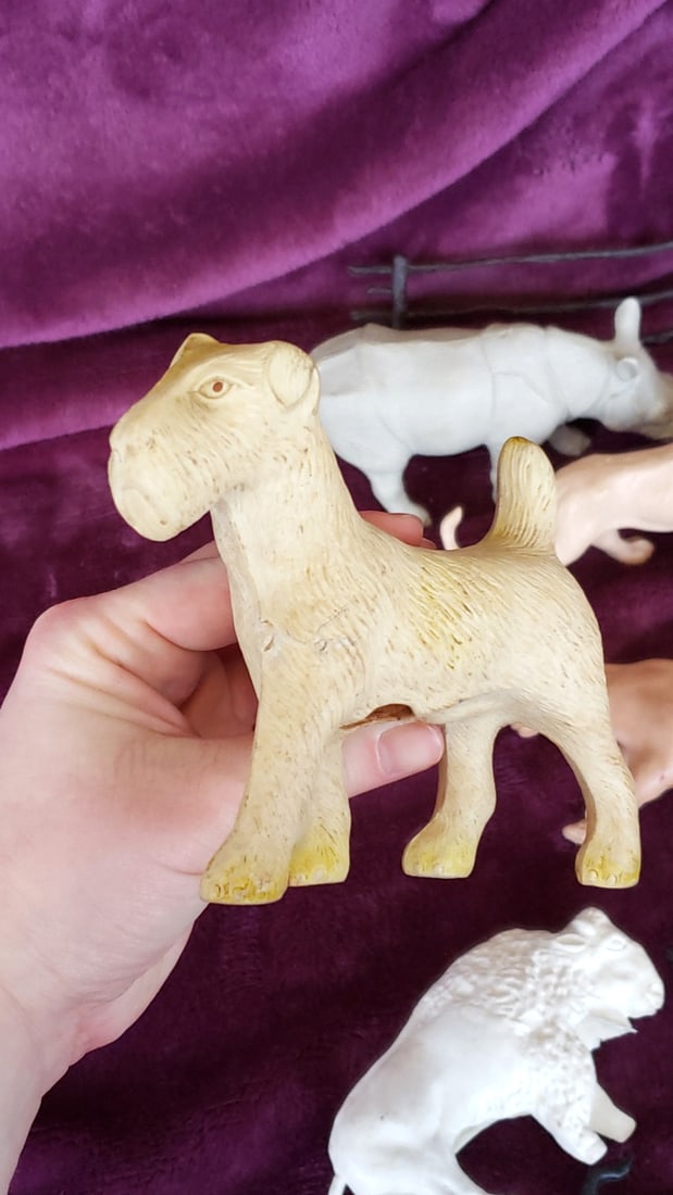 Plastic Toy Animal Figures Lot Horses Lion Rhino Dog Farm Zoo Fence - 3