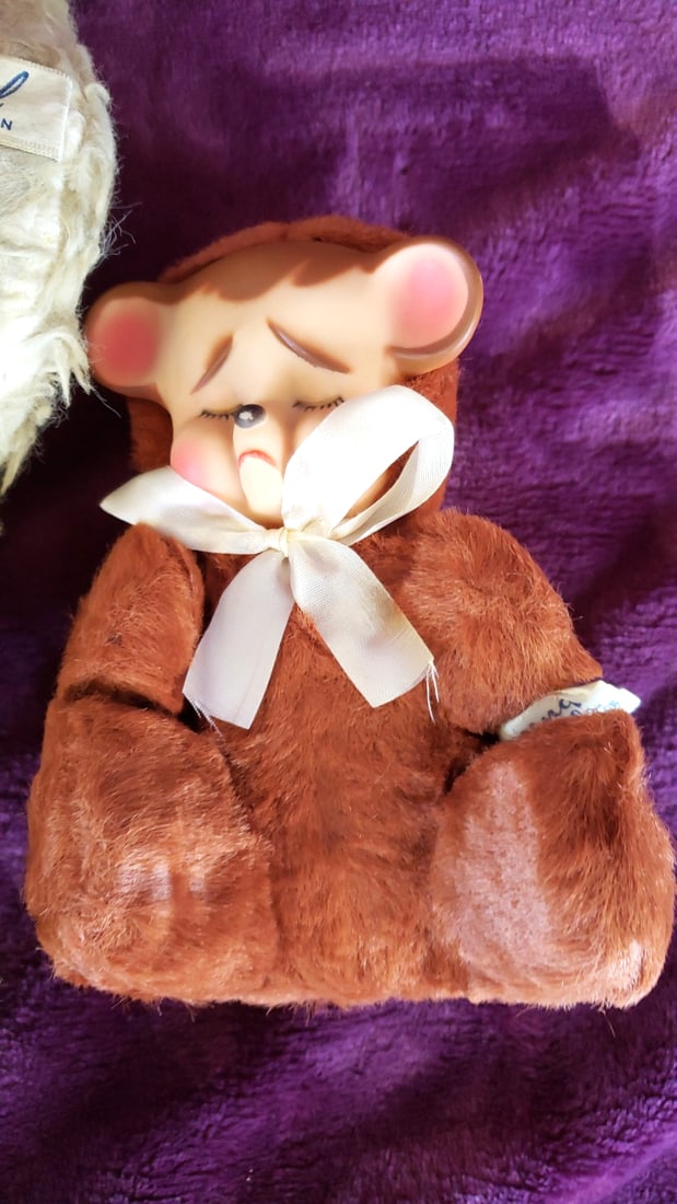Lot of 3 Rubber Face Plush Toys: Gund Creation Lamb, Teddy SnowCrop Bear, Monkey - 2