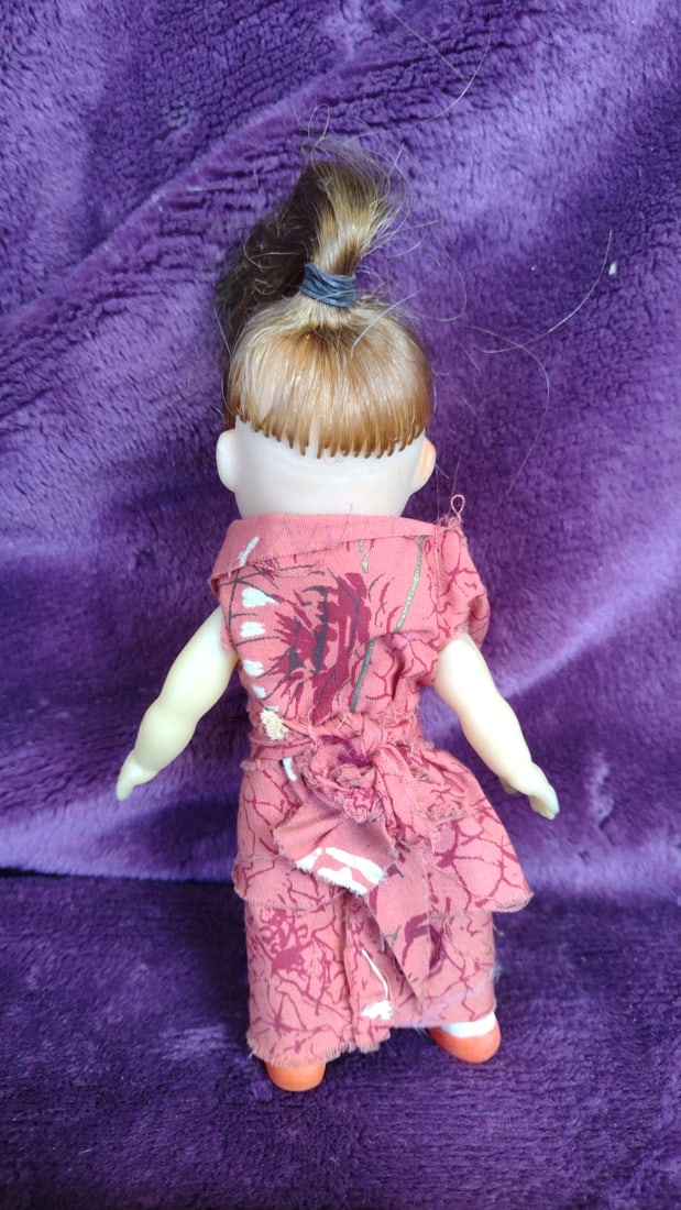 Doll Lot of 3 Pink Dress Parasol, Japanese Happy Doll Red Outfit Stand, Small Kimono - 7