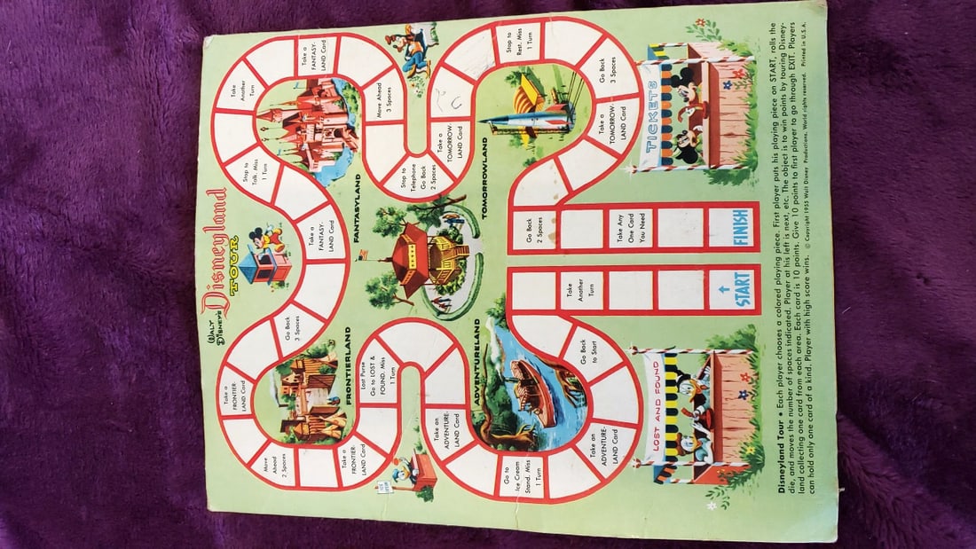 Vintage Game Lot Whitman Disney Tiddly Winks, Disneyland Tots, Jet Race, Knickerbocker Target, What - 5
