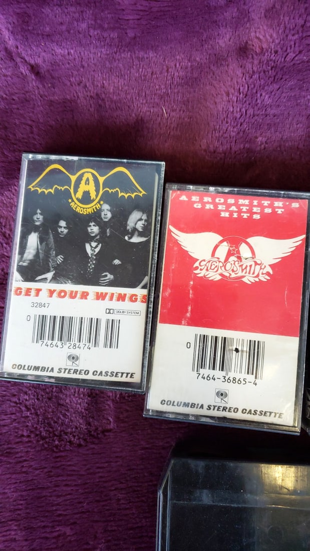 5 Rock Cassette Tape Lot: Aerosmith Get Your Wings/Greatest Hits, Led Zeppelin, Iron Butterfly - 2