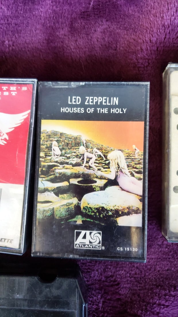 5 Rock Cassette Tape Lot: Aerosmith Get Your Wings/Greatest Hits, Led Zeppelin, Iron Butterfly - 3