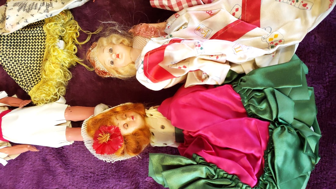 Lot of 8 International Souvenir Dolls in Traditional Dress, 7-13 in - 6