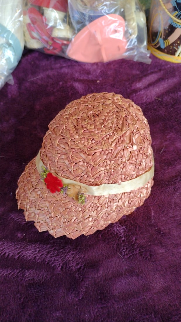 Doll Accessories Lot Floral Headpieces Straw Hat Clothes Wigs Knitting Basket - 3