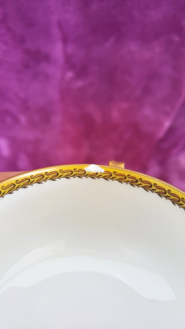 Set of 4 Haviland & Co Limoges France Porcelain Teacups & Saucers Gold Floral - 7