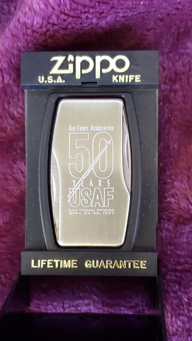 Zippo U.S.A. Knife Air Force Association 50 Years USAF 1997 Commemorative with Box - 2