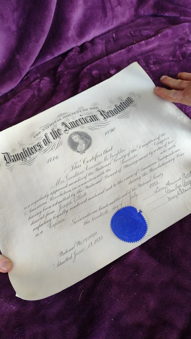 Daughters of the American Revolution DAR 1966 Handbook, Flags, Certificate & Ephemera Lot - 10
