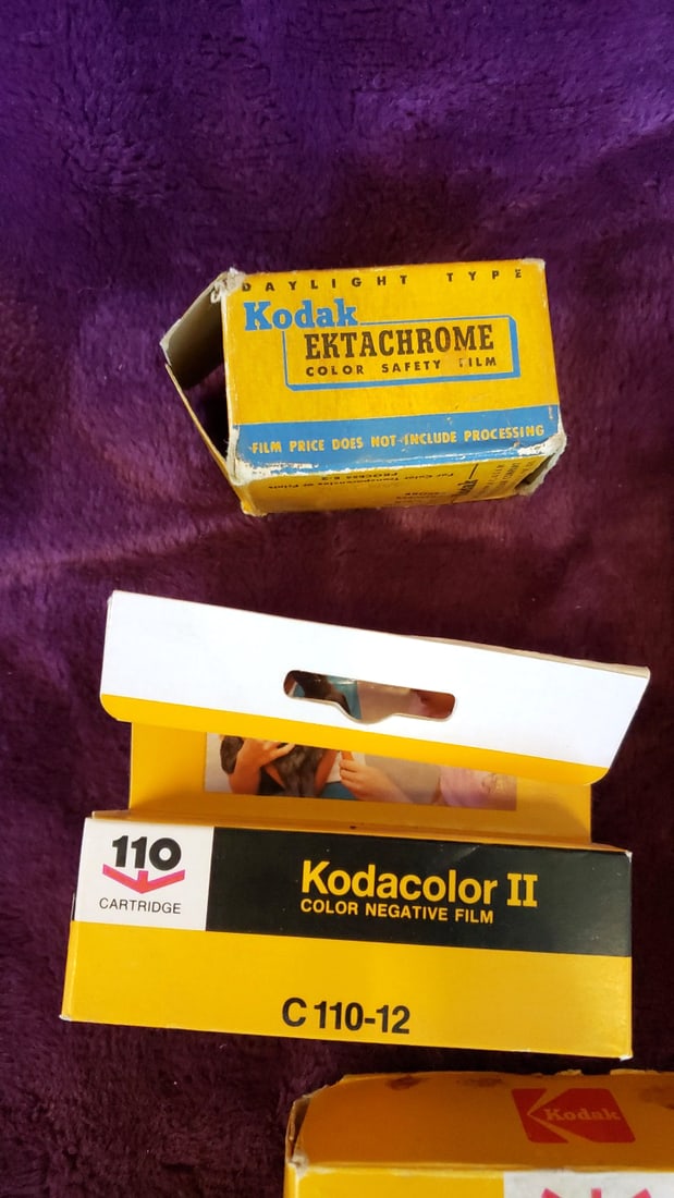 Vintage Kodak Film Lot Kodachrome-X Kodacolor-X Ektachrome Plus-X Pan 126 & 110 Cartridges - 2