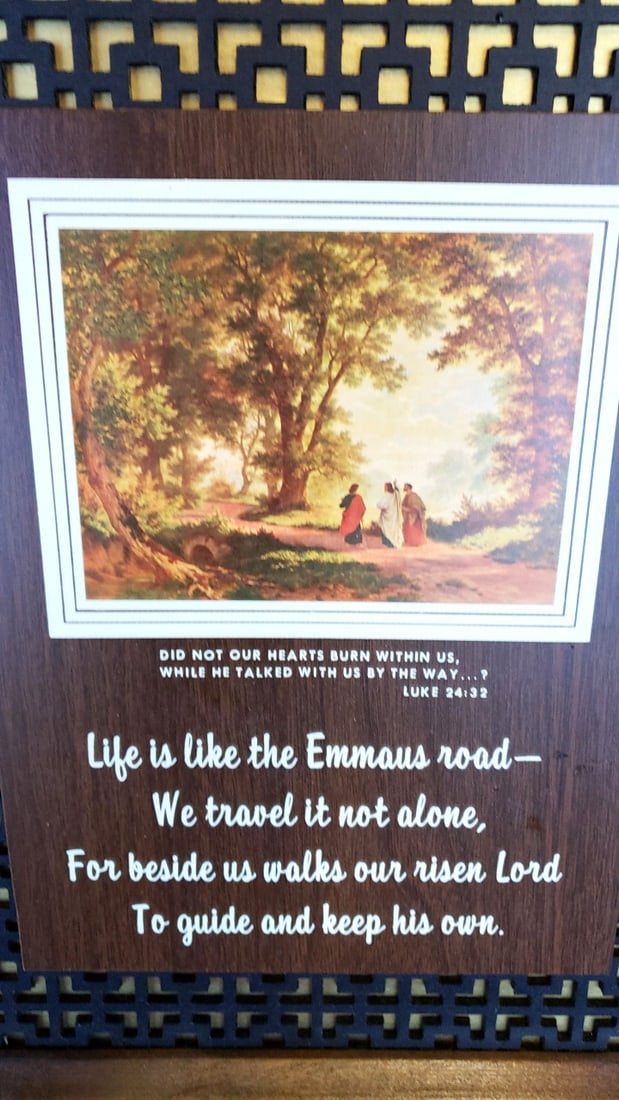 Dickson's Gospel Text Line Framed Emmaus Road Religious Wall Art Luke 24:32 - 2