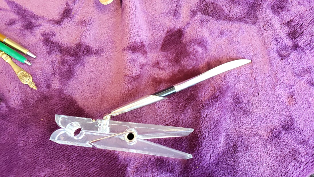 Europa 2 Jewels Desk Clock, Pens, Letter Opener & Wooden Airplane Model Lot - 3