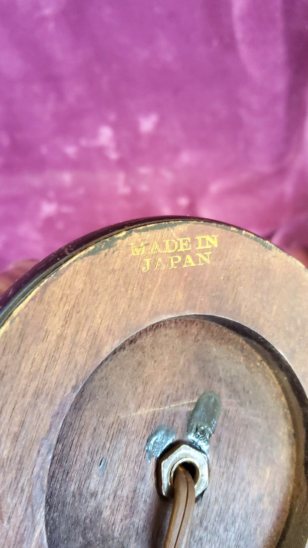 Made in Japan Iridescent Lusterware Ceramic Urn Table Lamp with Green Shade - 2