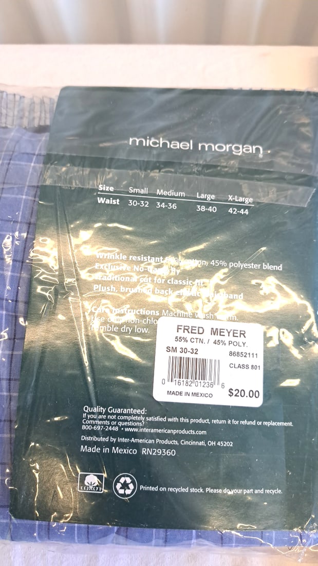 Chesterfield Blue Plaid Shirt Size L 16-16.5 & Michael Morgan Boxers S 30-32 - 4