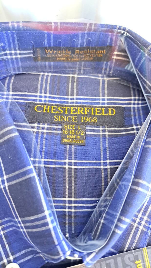 Chesterfield Blue Plaid Shirt Size L 16-16.5 & Michael Morgan Boxers S 30-32 - 5