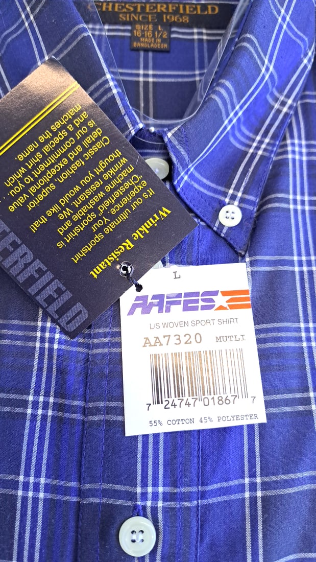 Chesterfield Blue Plaid Shirt Size L 16-16.5 & Michael Morgan Boxers S 30-32 - 6