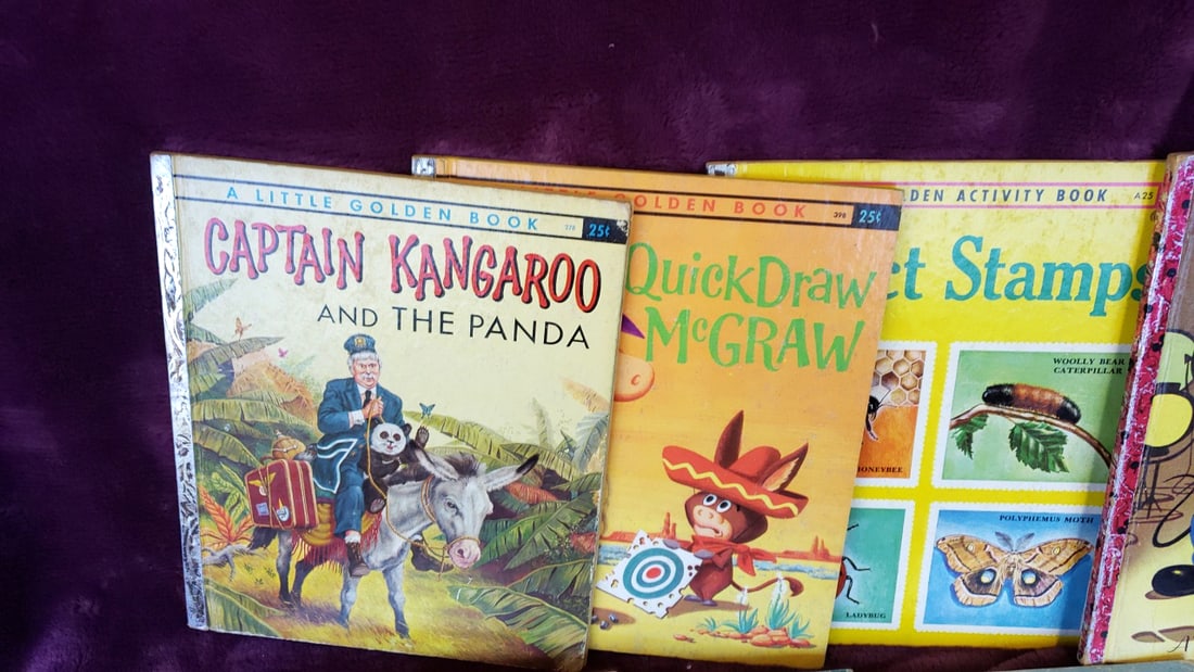 Little Golden Books Lot Disney Mickey Mouse Chip n Dale Rudolph captain kangaroo - 2