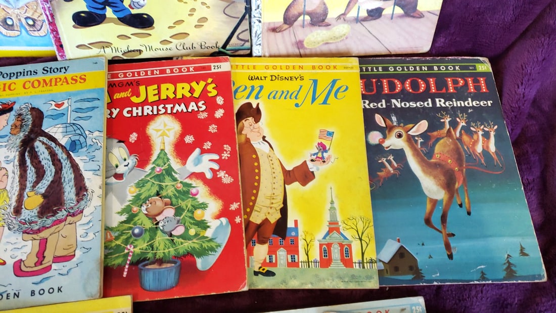 Little Golden Books Lot Disney Mickey Mouse Chip n Dale Rudolph captain kangaroo - 4
