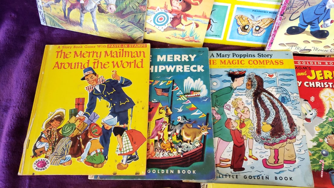 Little Golden Books Lot Disney Mickey Mouse Chip n Dale Rudolph captain kangaroo - 5