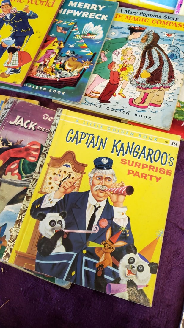 Little Golden Books Lot Disney Mickey Mouse Chip n Dale Rudolph captain kangaroo - 8