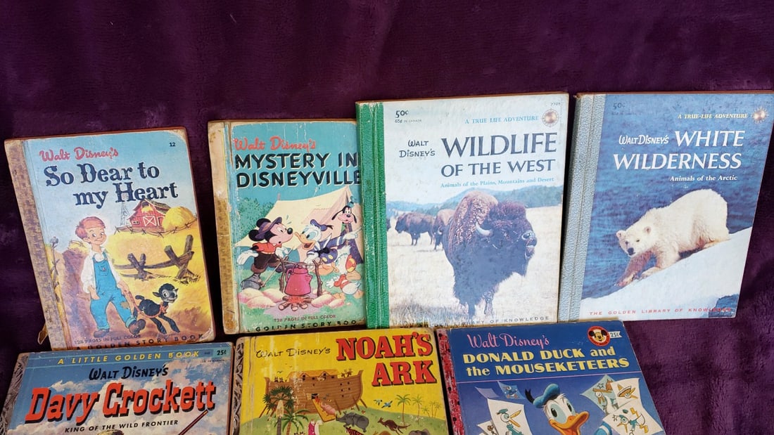 Walt Disney Children's Book Lot of 10 Little Golden Books, Donald Duck, Dumbo, Davy Crockett - 2