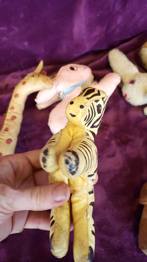 Stuffed Animal Toy Lot Giraffe Zebra Rabbits Teddy Bear Pink Dog, Approx. 12 in - 6