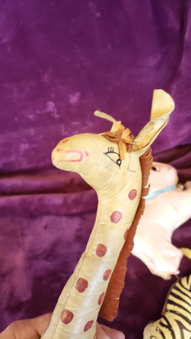 Stuffed Animal Toy Lot Giraffe Zebra Rabbits Teddy Bear Pink Dog, Approx. 12 in - 9