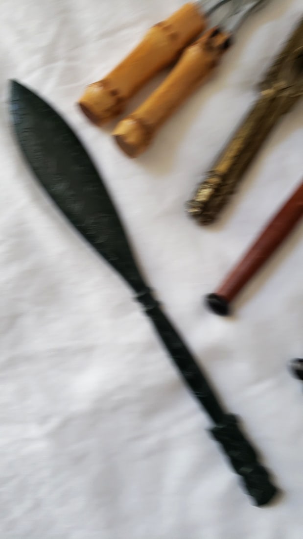 Kitchen Utensil Lot Nutcracker, Brass Tongs, Wooden Muddler, Bonsai Shears - 4
