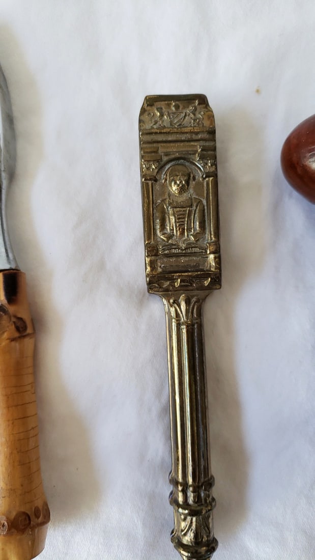 Kitchen Utensil Lot Nutcracker, Brass Tongs, Wooden Muddler, Bonsai Shears - 6