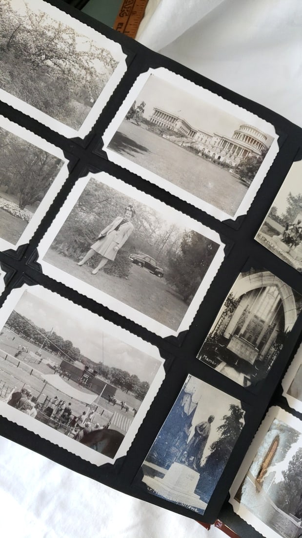 Photograph Album Mounted BW Photos, Postcards, 1940s - 13