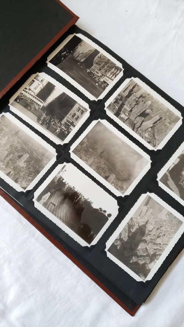 Photograph Album Mounted BW Photos, Postcards, 1940s - 2