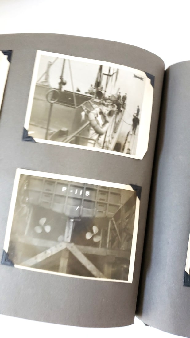 Large Photo Album of Vintage BW Photos landscapes, people, military 1940s - 13