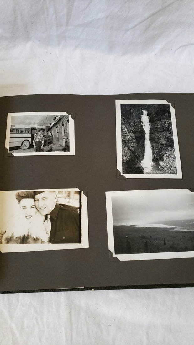 Large Photo Album of Vintage BW Photos landscapes, people, military 1940s - 7