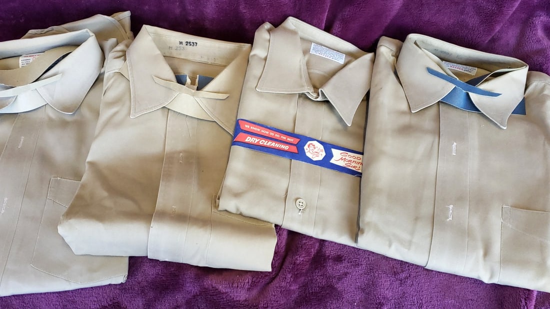 Lot of 4 USAF Air Force Poplin Shade 505 Tan Uniform Shirts Creighton McKettrick (1 of 6)