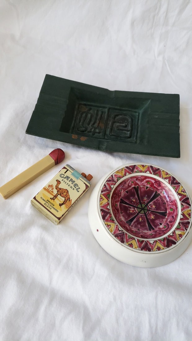 Nambu Tekki Ashtray, Novelty Lightere, Porcelain Dish: 8 x 2 x 5 3 lb Low Estimate: 15.00 High Estimate: 75.00