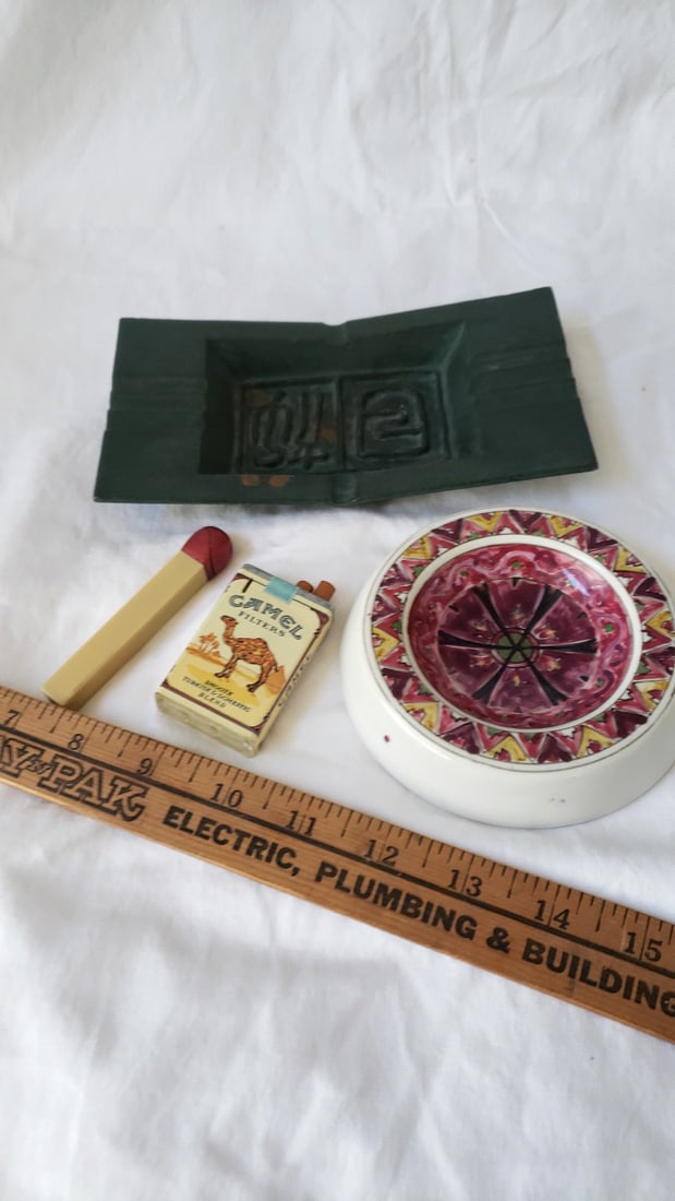 Nambu Tekki Ashtray, Novelty Lightere, Porcelain Dish - 4