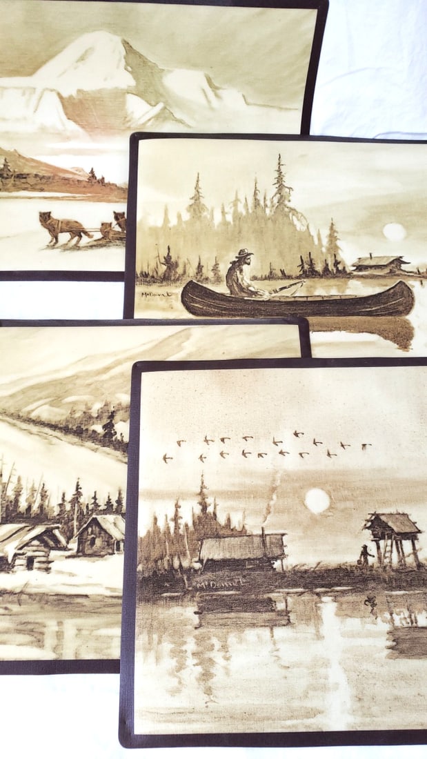 McDaniel Eskimo Originals Set of 4 Sepia Wilderness Scene plastic Placemats - 2