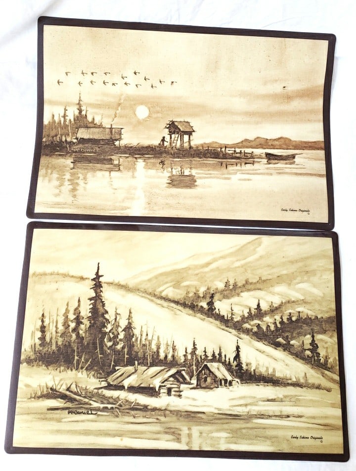 McDaniel Eskimo Originals Set of 4 Sepia Wilderness Scene plastic Placemats - 3