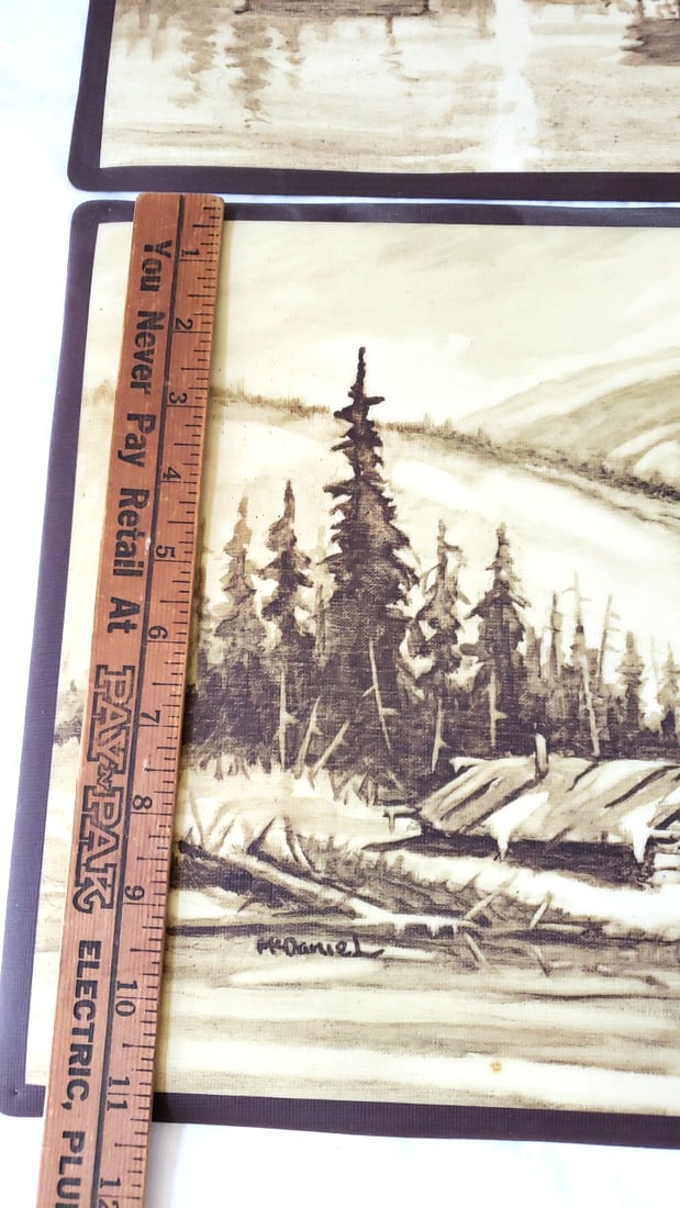 McDaniel Eskimo Originals Set of 4 Sepia Wilderness Scene plastic Placemats - 6