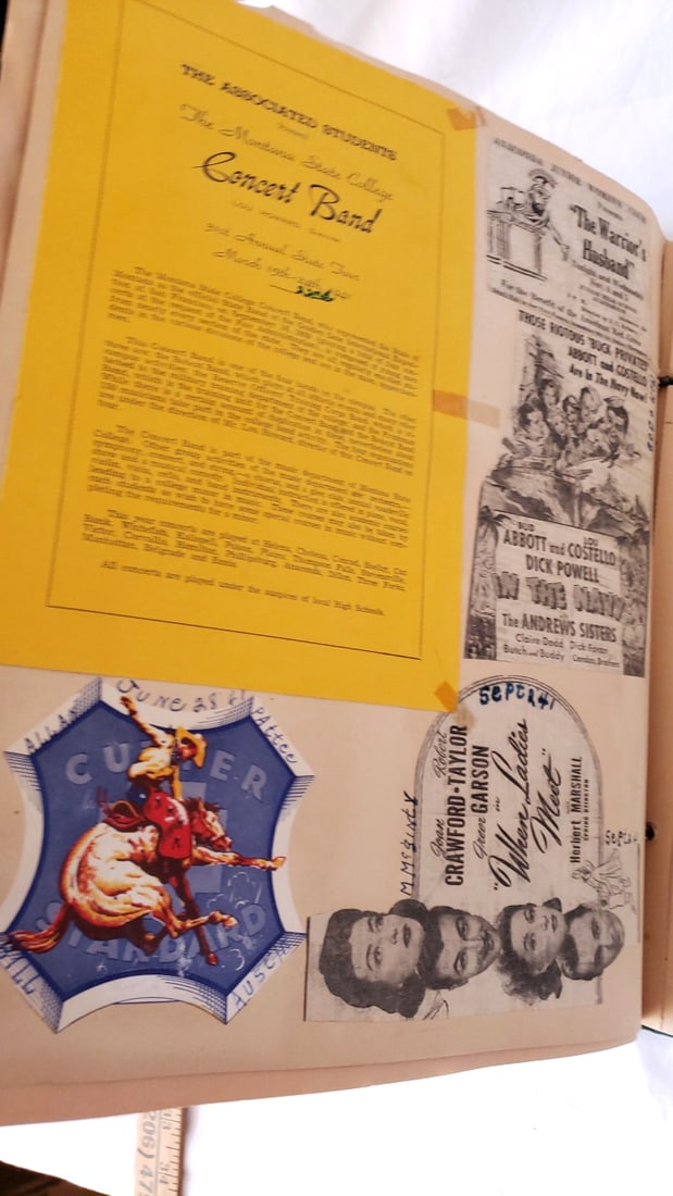 Vintage Montana State University 1939-1941 Scrapbook with Programs & Memorabilia - 11