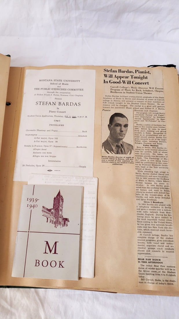 Vintage Montana State University 1939-1941 Scrapbook with Programs & Memorabilia - 2