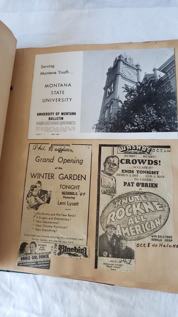 Vintage Montana State University 1939-1941 Scrapbook with Programs & Memorabilia - 9