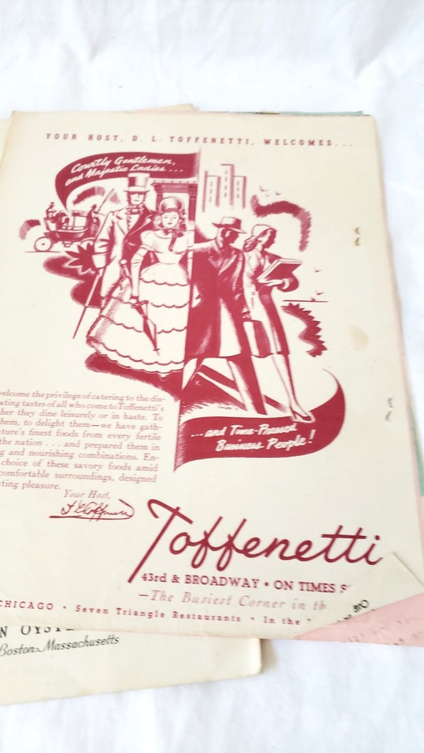 Vintage Restaurant Menu Lot: Hotel Whitcomb 1945, Marine Grill, Golden Dragon, Toffenetti - 5