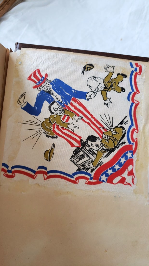1940s WWII-Era U.S. Great Seal Scrapbook Album, Letters, Cards, Olympic Hotel Menu - 13