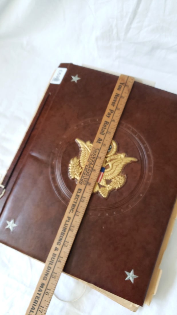 1940s WWII-Era U.S. Great Seal Scrapbook Album, Letters, Cards, Olympic Hotel Menu - 5