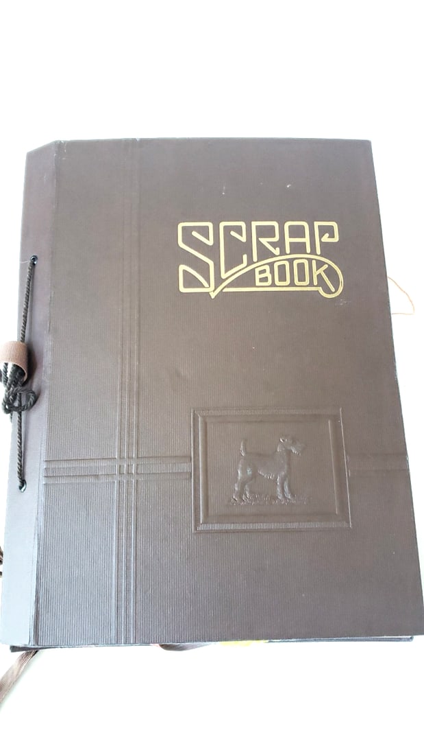 1930s Brown Cord-Tie Scrapbook with Anaconda Montana Letters, Envelopes & Ephemera: 10 x 12.5 x 1.5 3.2 lb Low Estimate: 30.00 High Estimate: 150.00