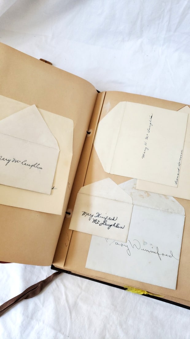 1930s Brown Cord-Tie Scrapbook with Anaconda Montana Letters, Envelopes & Ephemera - 5