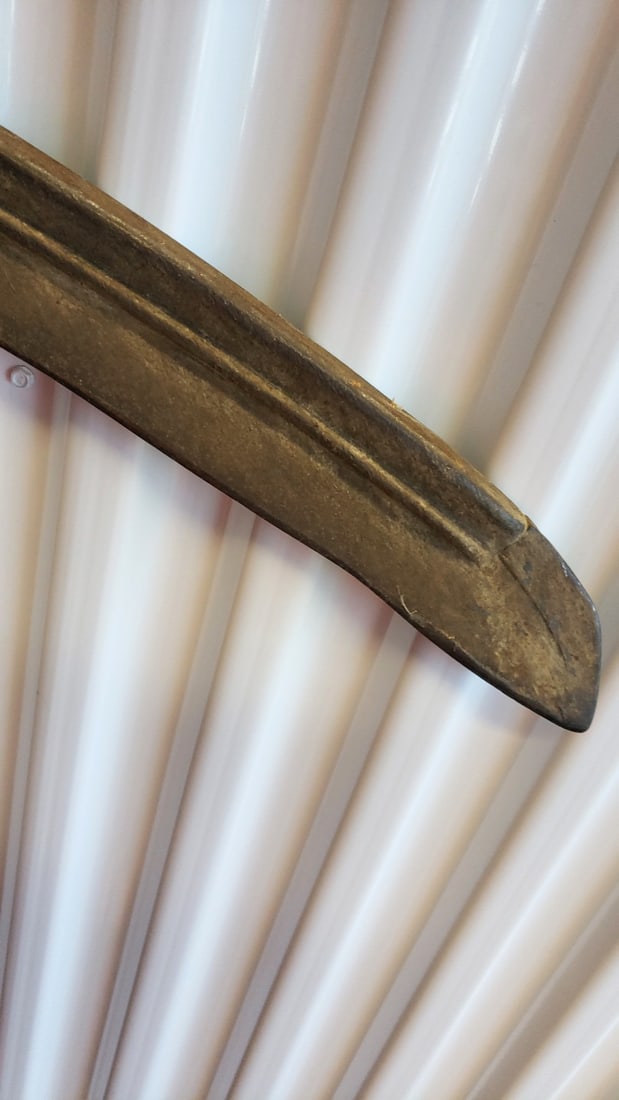 Wooden Handled Scythe with Curved Metal Blade, Approx. 60 in - 3