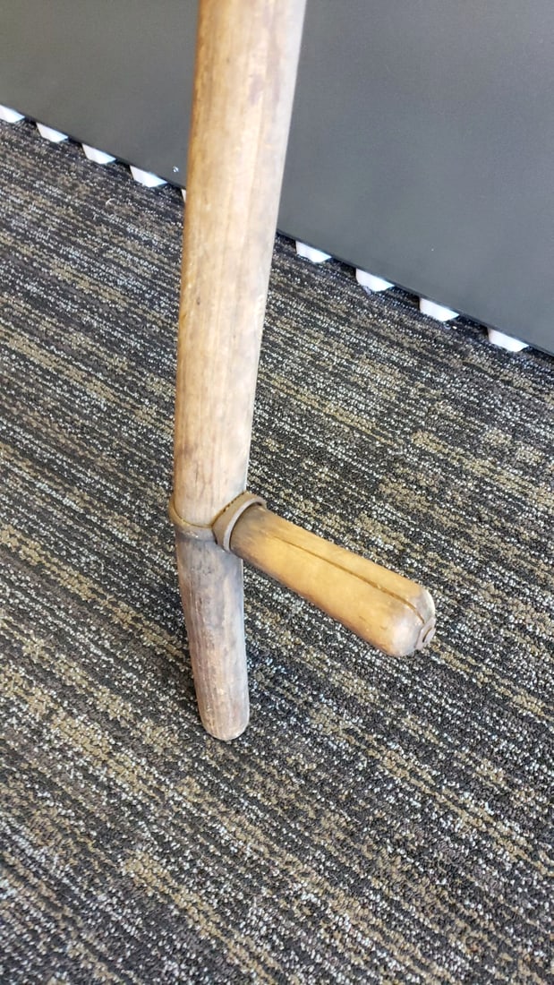 Wooden Handled Scythe with Curved Metal Blade, Approx. 60 in - 4