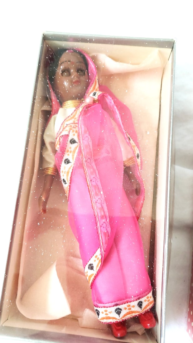 Little Lulu by Marge Polka Dot Fabric Bag and Boxed Sari Doll Lot - 3