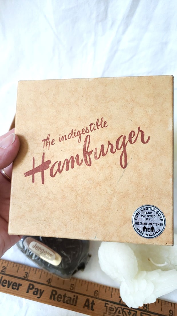 MEM The Indigestible Hamburger Pure Castile Soap Jergens Bird Candles - 4
